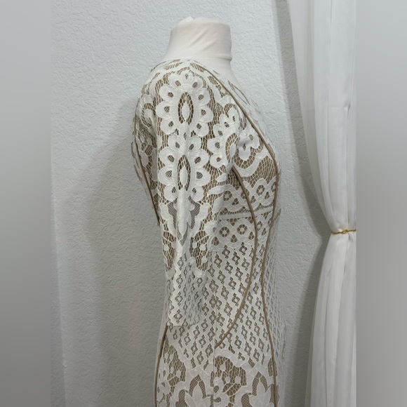 NEW Antonio Melani Bettye Ivory Beachwood Lace 3/4 Sleeve Sheath Dress Size 2 - Picture 6 of 11
